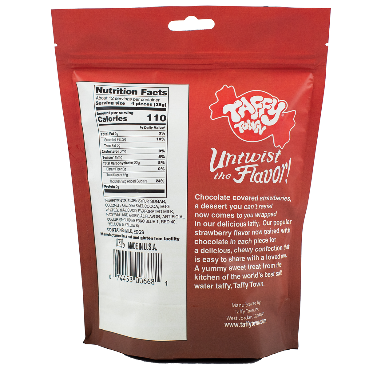 12 oz. Chocolate-Covered Strawberry Pouch Bags